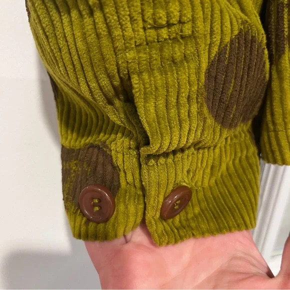 Big Bud Press Mushroom Paint Stamp Sailor Corduroy Cropped Jacket Size Medium - Picture 5 of 14
